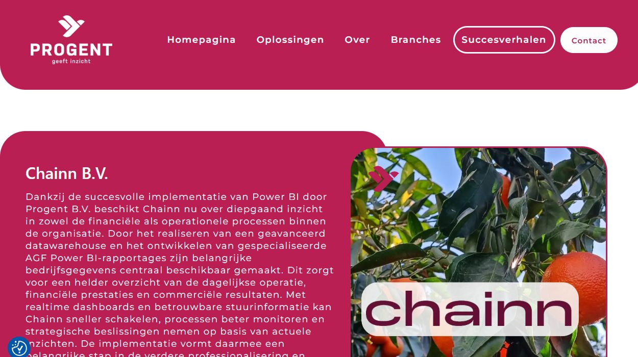 Succesverhalenpagina van Progent met een klantverhaal en fotografie.